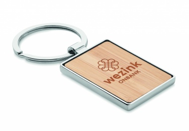 Logo trade corporate gift photo of: Rectangular key ring bamboo WEST