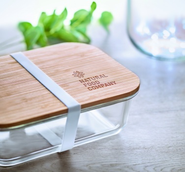 Logotrade corporate gift image of: Glass lunchbox with bamboo lid
