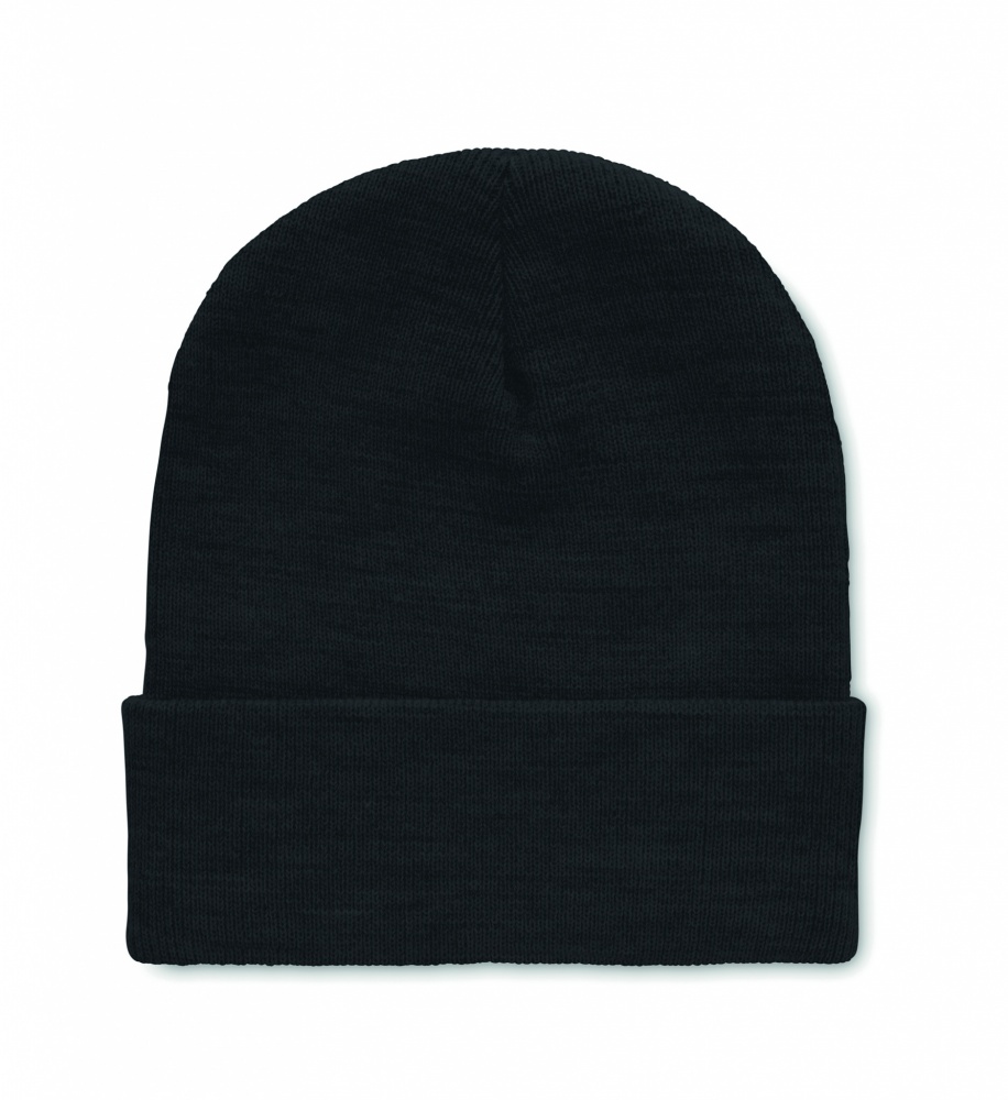 Logo trade advertising products image of: Beanie in RPET with cuff
