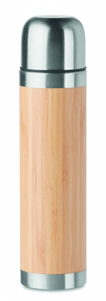 Logo trade promotional gifts picture of: Double wall bamboo cover flask 400ml CHAN BAMBOO