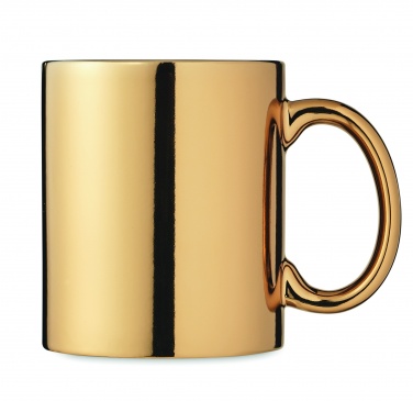 Logo trade promotional giveaways image of: Ceramic mug metallic 300 ml
