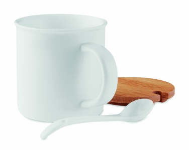 Logotrade promotional items photo of: Porcelain mug with spoon