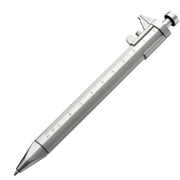Logo trade promotional gifts image of: Plastic ballpen with sliding calliper PRESCOT