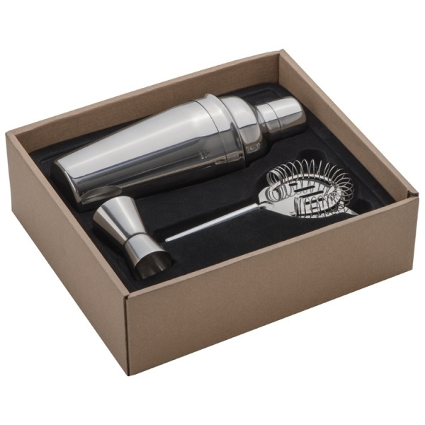 Logotrade promotional merchandise picture of: Metal cocktail set, 3-piece MESSINA