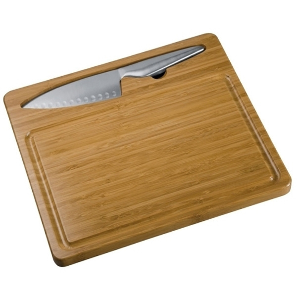 Logo trade promotional products picture of: Cutting board with knife MANTOVA