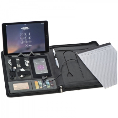 Logo trade business gifts image of: A4 folder with power bank Elda