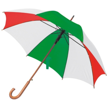 Logo trade promotional gift photo of: Wooden automatic umbrella NANCY