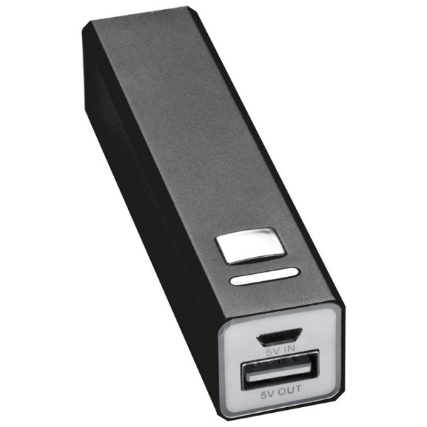 Logo trade promotional merchandise picture of: Metal power bank PORT HOPE 2200mAh
