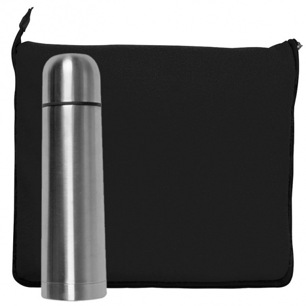 Logo trade promotional products image of: Set fleece blanket and thermal flask LIVERPOOL