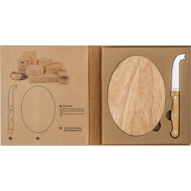 Logo trade corporate gifts image of: Cheese chopping board with knife GOUDA