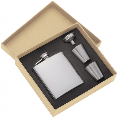 Logo trade promotional merchandise picture of: Hip flask with 2 shot glasses SANDVIKEN 170 ml