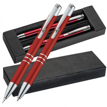 Logo trade corporate gifts picture of: Metal writing set CLAREMONT