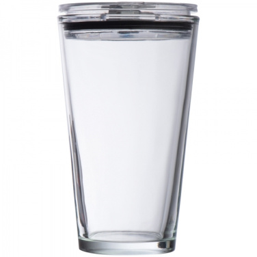 Logo trade corporate gifts image of: Glass mug with lid WATTENSCHEID 400 ml