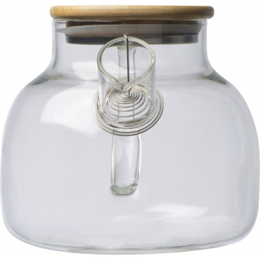 Logotrade promotional product picture of: Glass jug with bamboo lid FRANKFURT 1000ml