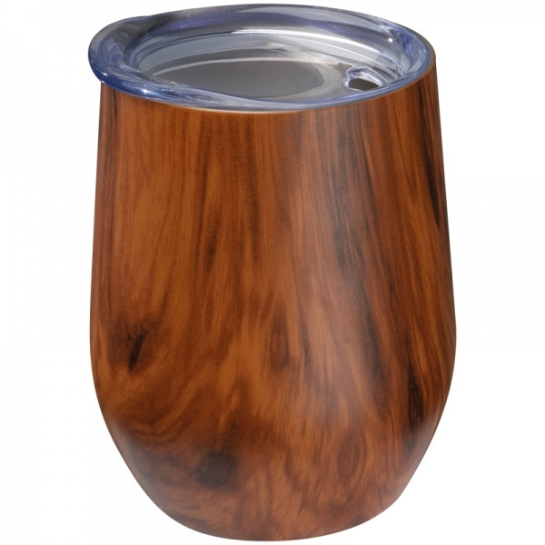 Logotrade promotional items photo of: Stainless steel mug with wooden look BRIGHTON 380 ml