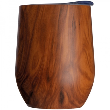 Logo trade business gifts image of: Stainless steel mug with wooden look BRIGHTON 380 ml