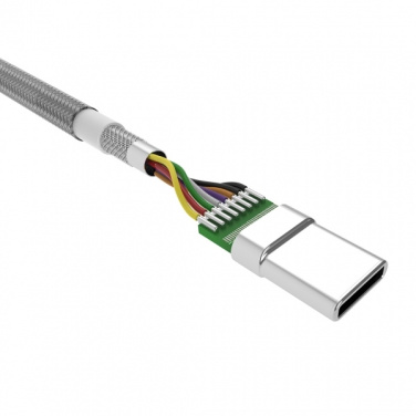 Logo trade promotional merchandise photo of: Nylon data transfer cable LK30 Type - C Quick Charge 3.0