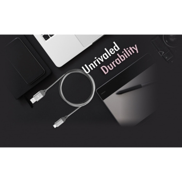 Logotrade business gift image of: Nylon data transfer cable LK30 Type - C Quick Charge 3.0