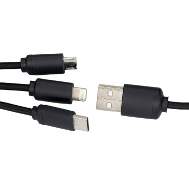 Logotrade advertising product picture of: 3in1 long cable with elighted logo for engraving, W201TG