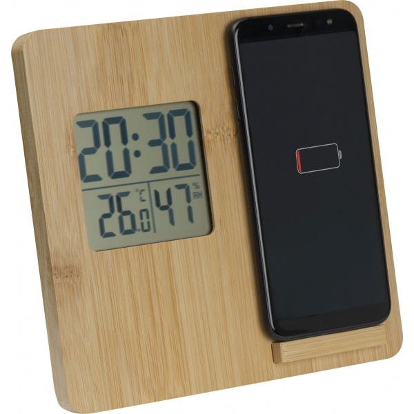 Logo trade business gifts image of: Bamboo weather station GRANADA