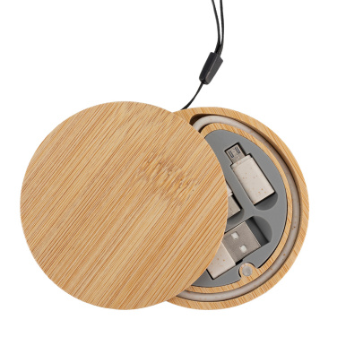Logotrade advertising product picture of: 4in1 cable in wooden case, LH-ZM01