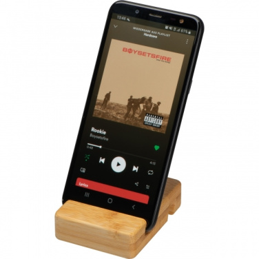 Logo trade promotional product photo of: Bamboo smartphone holder SAN SEBASTIAN