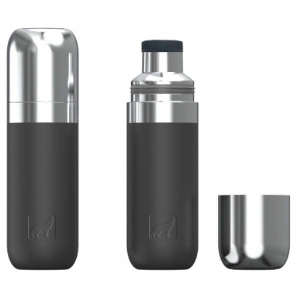 Logo trade promotional giveaways image of: Vacuum bottle DINARA Schwarzwolf