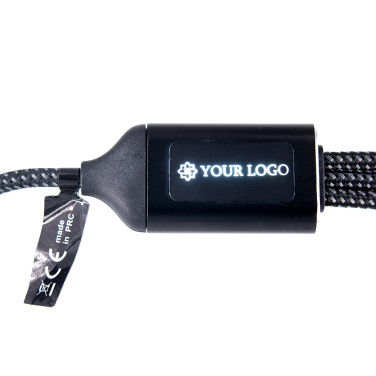 Logotrade promotional gift picture of: 3 in 1 cable with elighted logo Pierre Cardin