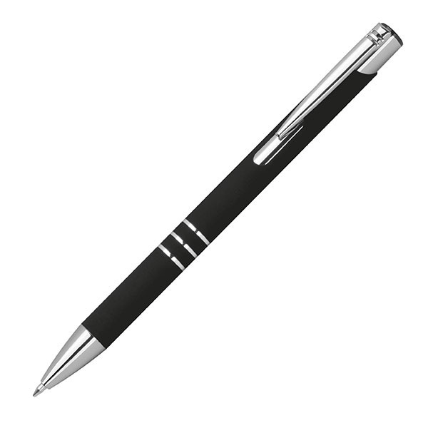 Logo trade advertising products image of: Semi gel pen soft touch DUNMORE
