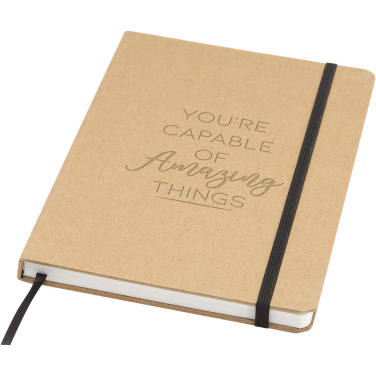Logo trade promotional gifts image of: Holm A5 stone paper hard cover notebook with lined pages