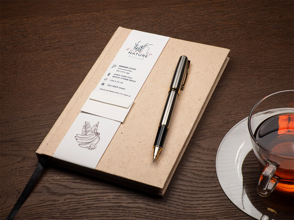 Logo trade promotional merchandise picture of: Recycled Banana Notebook 209734200