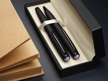 Logo trade advertising products image of: Amethyst Pen set  1288036