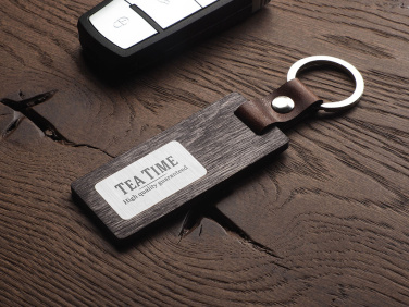 Logo trade business gift photo of: Wooden keyring 1853121