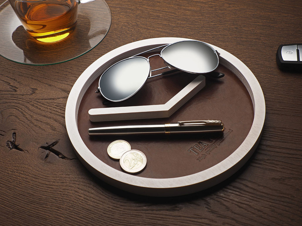 Logo trade advertising products image of: Wooden desk organiser 1851121