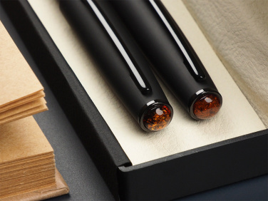 Logo trade advertising product photo of: Amber Pen set  1235036
