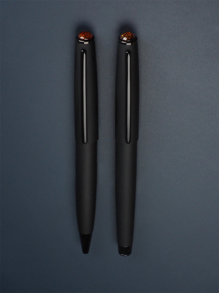 Logotrade promotional merchandise picture of: Amber Pen set  1235036