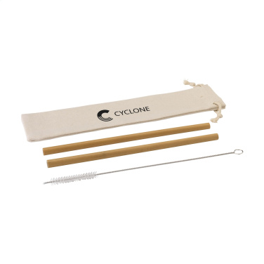 Logo trade corporate gifts image of: ECO Bamboe Straw Set bamboo straws
