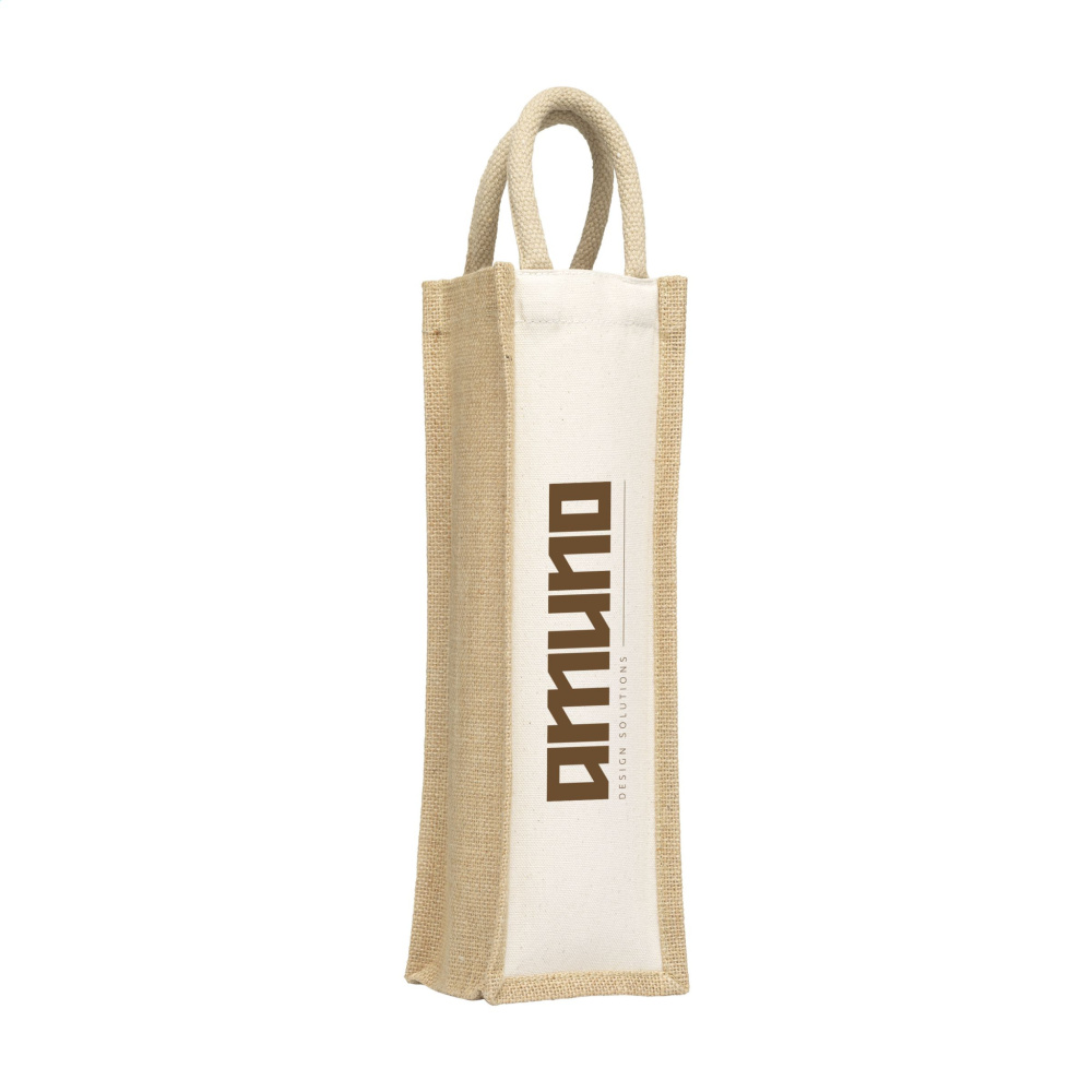 Logo trade advertising product photo of: Jute Canvas Wine Bag