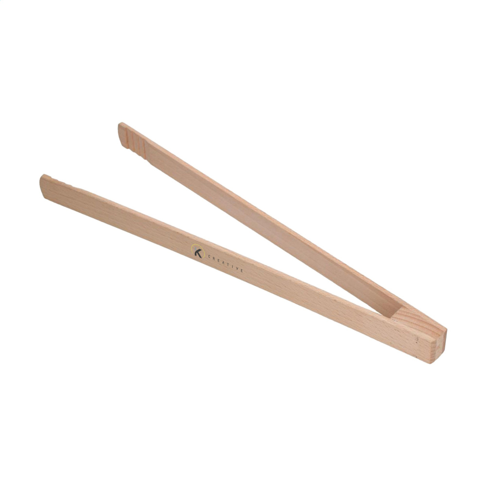 Logo trade promotional products picture of: Pinza wooden BBQ tongs