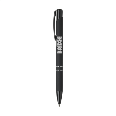 Logo trade corporate gifts image of: Ebony Rubberised pen