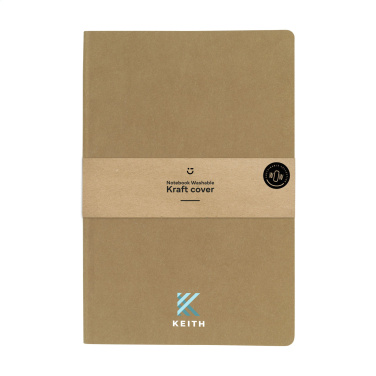 Logotrade promotional product picture of: Paper Notebook GRS Washable Kraft Cover A5