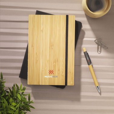 Logo trade promotional gifts image of: Bamboo Journal Naked Spine Paper Notebook A5