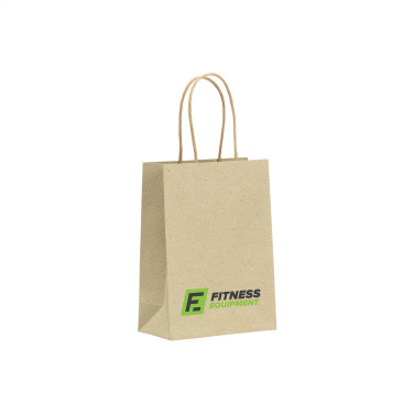 Logo trade promotional merchandise picture of: Leaf It Bag recycled grass paper (120 g/m²) S