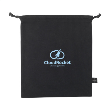 Logo trade advertising products picture of: Gift Pouch GRS Recycled Cotton (150 g/m²) M