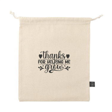 Logotrade promotional giveaway picture of: Gift Pouch Natural GRS Recycled Cotton (150 g/m²) M