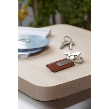 Logo trade promotional items image of: LeatherKey keyring
