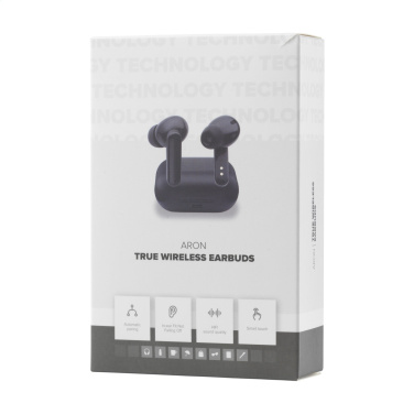 Logo trade advertising products picture of: Aron TWS Wireless Earbuds in Charging Case