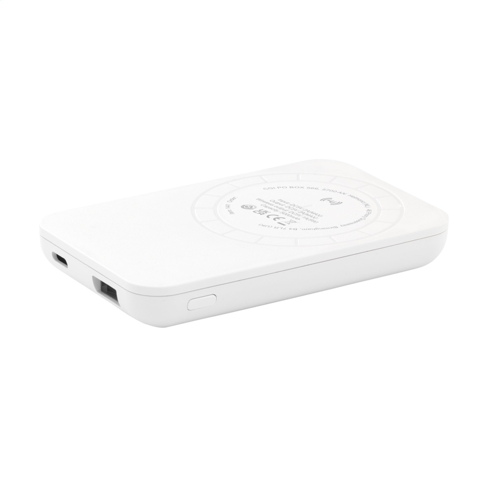 Logo trade promotional item photo of: Force Magnetic RCS Recycled Wireless Powerbank 5000