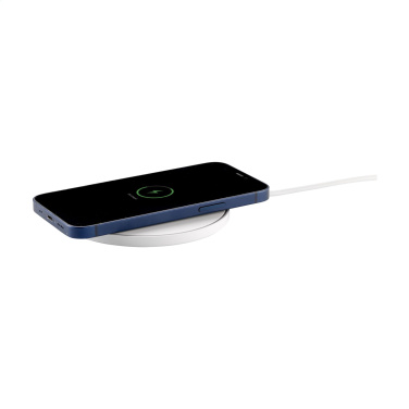 Logo trade promotional gifts image of: Coil RCS Recycled Wireless Charger