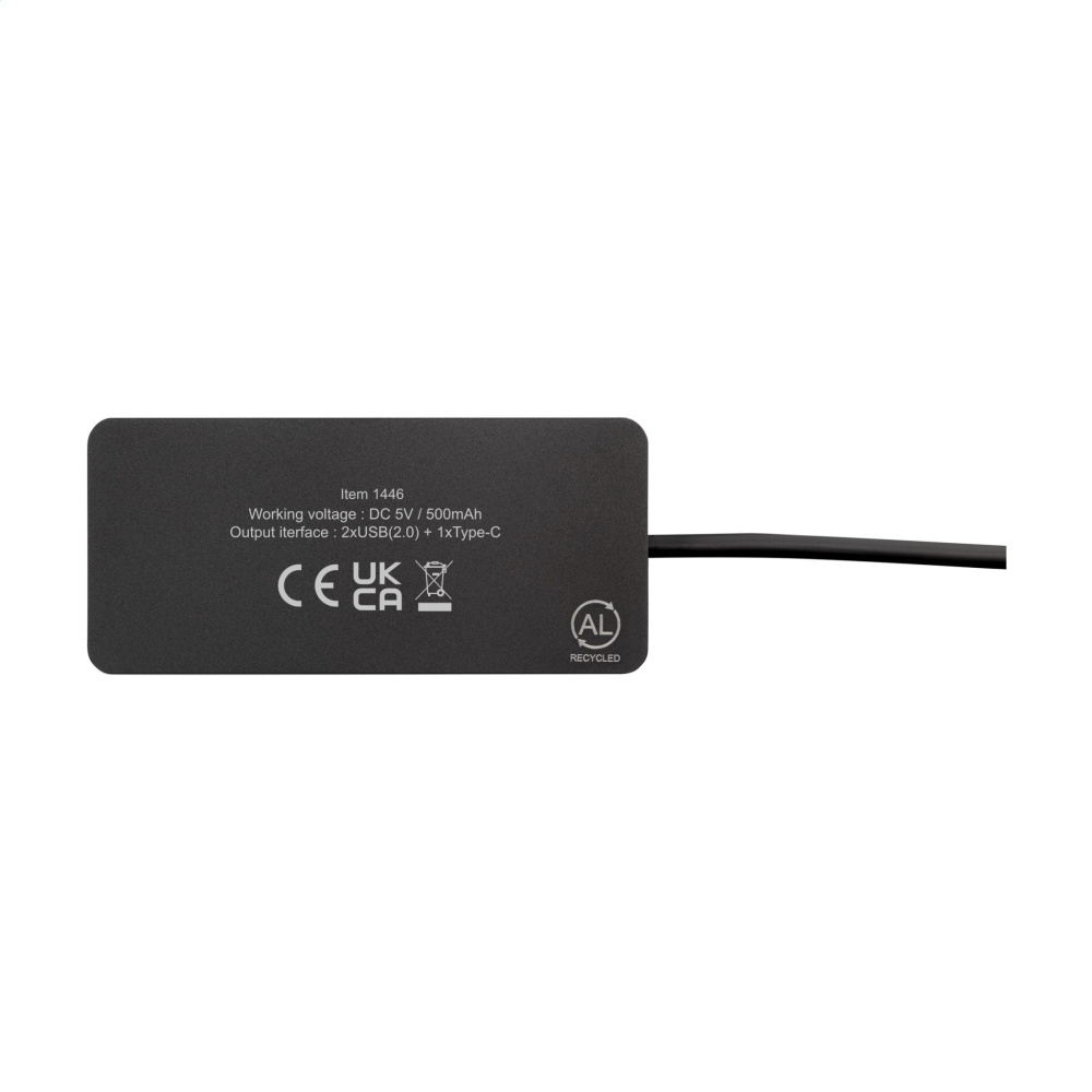 Logo trade promotional items picture of: Tecco GRS Recycled Alu USB Hub